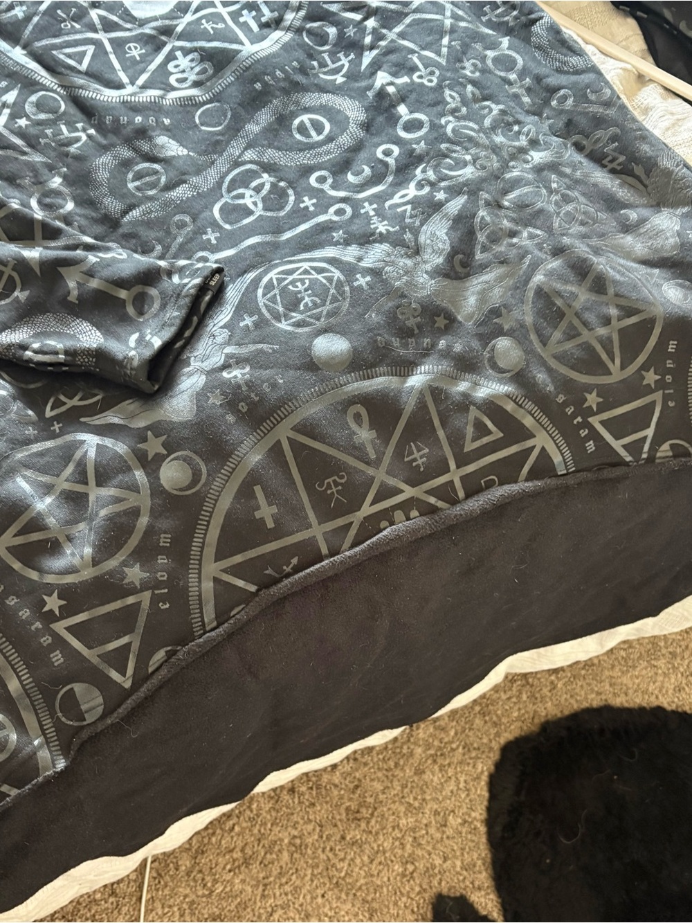 Killstar Black Matte & Gloss Occult Hooded Tunic - Picture 8 of 9
